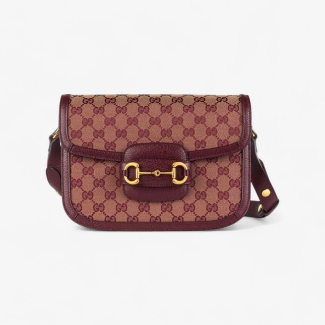 Gucci Horsebit 1955 Small Bag 602204 – Beige/Burgundy