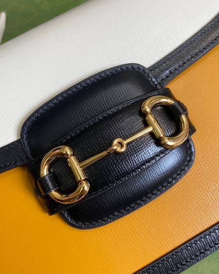 Gucci Horsebit 1955 Small Shoulder Bag 602204 - Orange/beige
