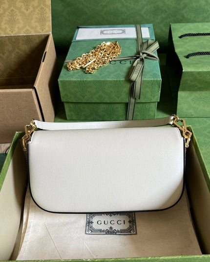Gucci Horsebit 1955 Small Shoulder Bag 735178 - White