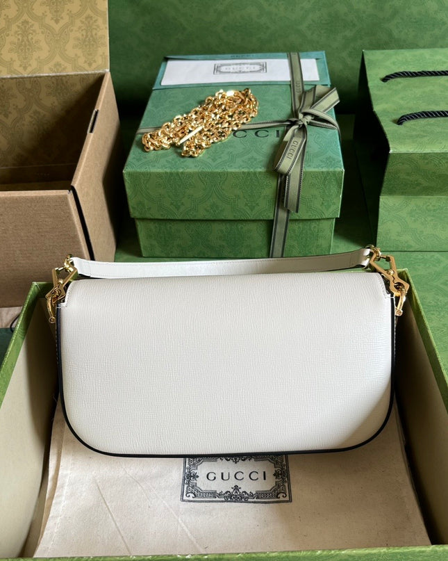 Gucci Horsebit 1955 Small Shoulder Bag 735178 - White