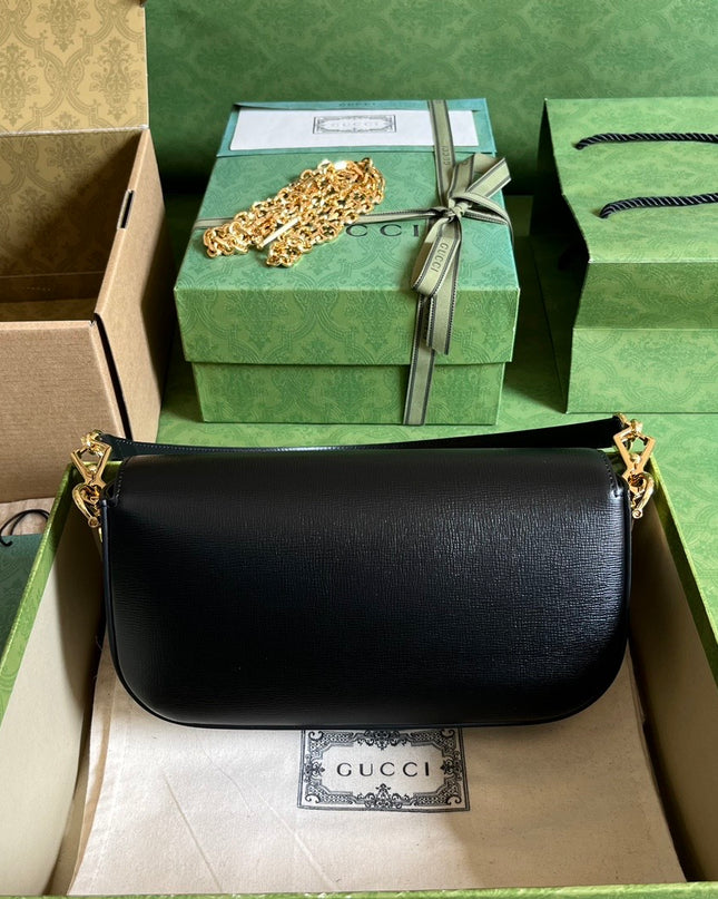 Gucci Horsebit 1955 Small Shoulder Bag 735178 - Black