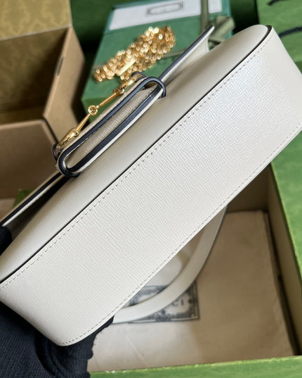 Gucci Horsebit 1955 Small Shoulder Bag 735178 - White