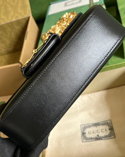 Gucci Horsebit 1955 Small Shoulder Bag 735178 - Black
