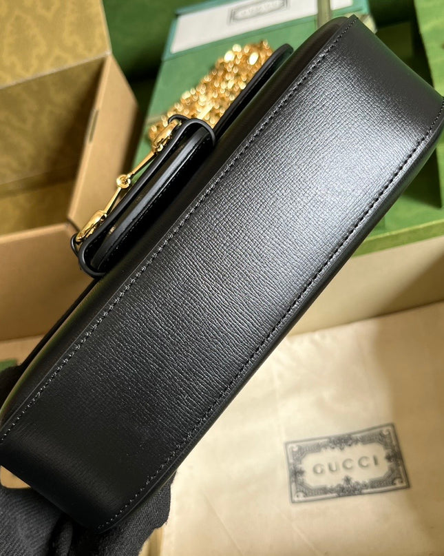 Gucci Horsebit 1955 Small Shoulder Bag 735178 - Black