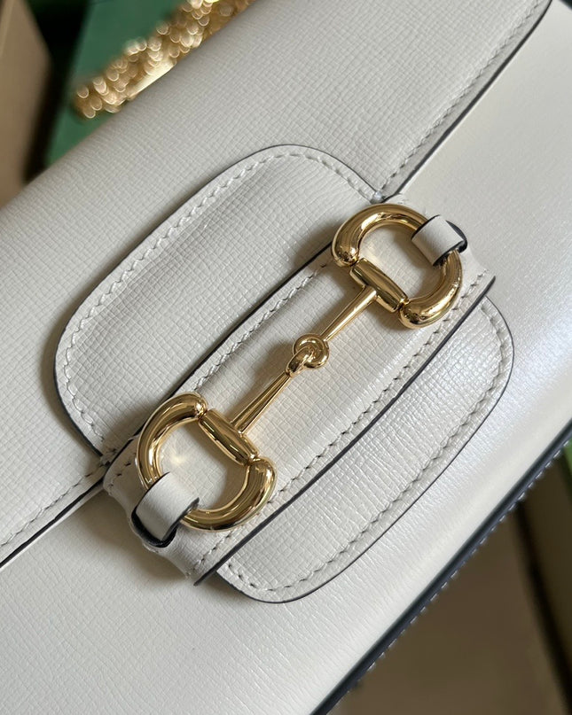 Gucci Horsebit 1955 Small Shoulder Bag 735178 - White