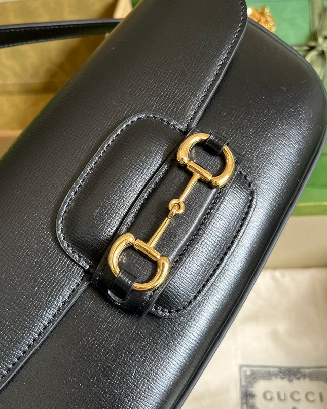 Gucci Horsebit 1955 Small Shoulder Bag 735178 - Black