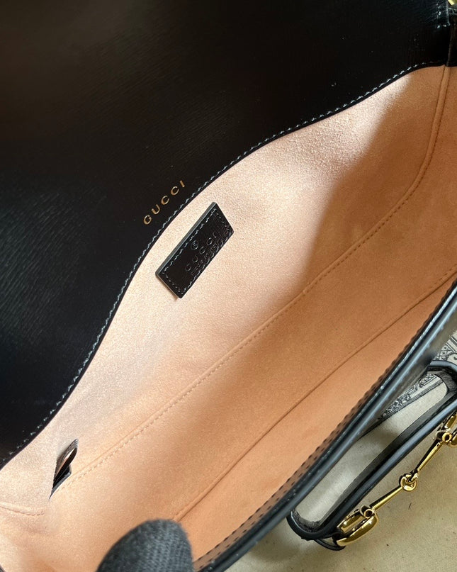 Gucci Horsebit 1955 Small Shoulder Bag 735178 - Black