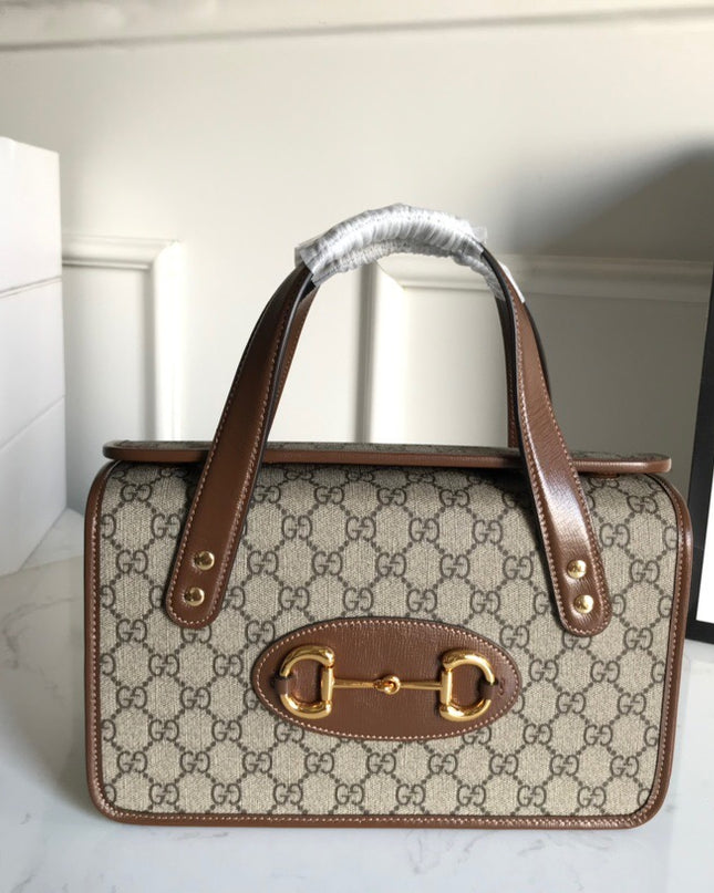 Gucci Horsebit 1955 Small Top Handle Bag 627323 - Brown