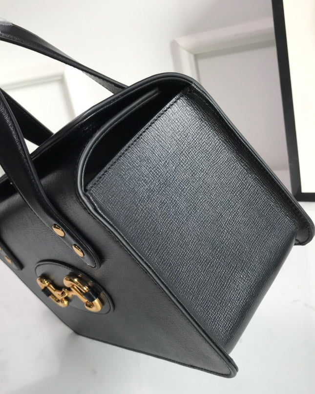 Gucci Horsebit 1955 Small Top Handle Bag 627323 - Black