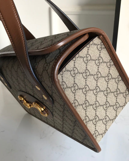 Gucci Horsebit 1955 Small Top Handle Bag 627323 - Brown