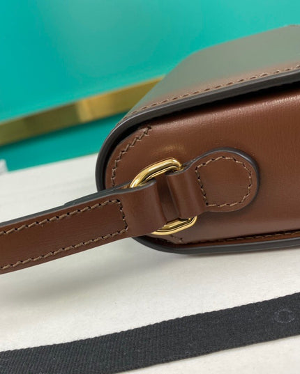 Gucci Horsebit 1955 Brown Leather Mini Phone Bag