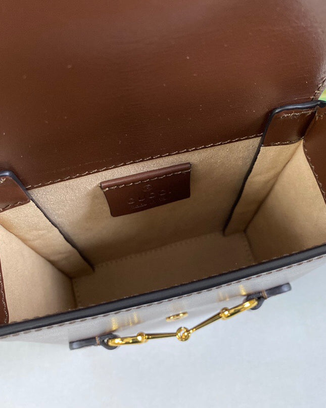 Gucci Horsebit 1955 Brown Leather Mini Phone Bag