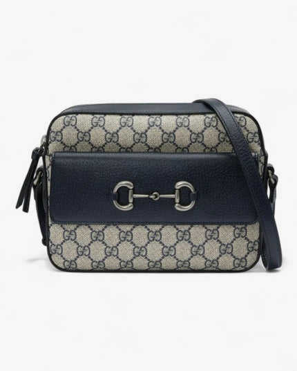 Gucci Horsebit 1955 Small GG Shoulder Bag – Navy