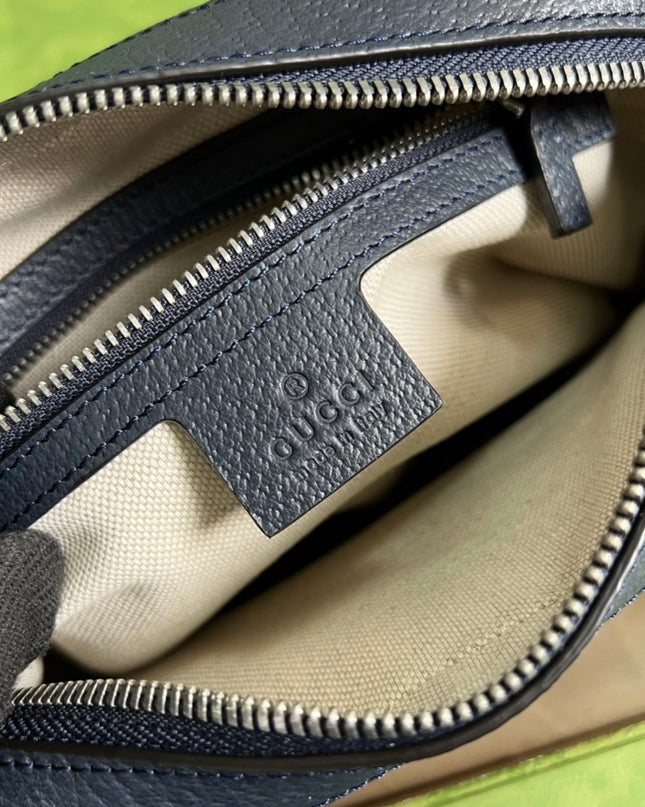 Gucci Horsebit 1955 Small GG Shoulder Bag – Navy