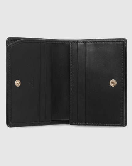Gucci Horsebit GG Supreme Canvas and Black Leather Compact Wallet
