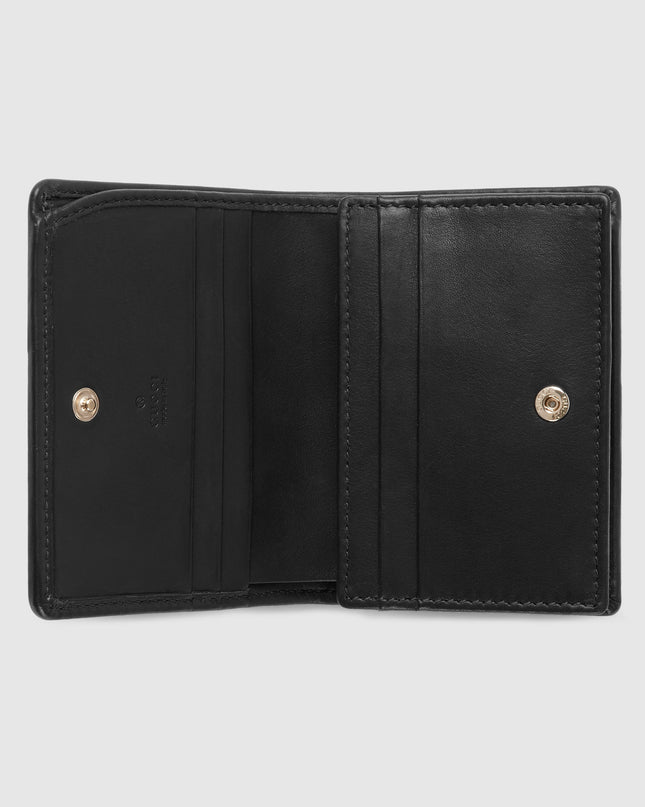 Gucci Horsebit GG Supreme Canvas and Black Leather Compact Wallet