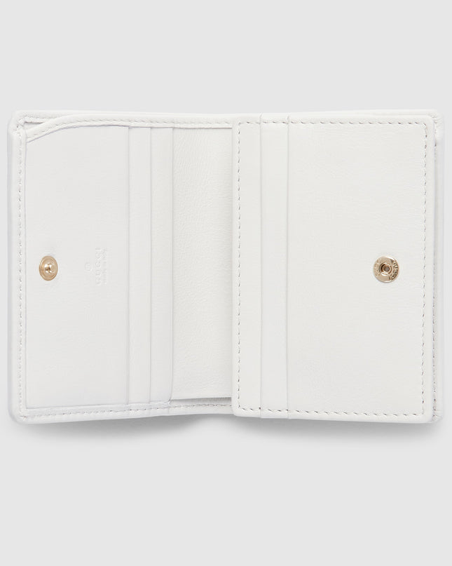 Gucci Horsebit GG Supreme Canvas and White Leather Compact Wallet