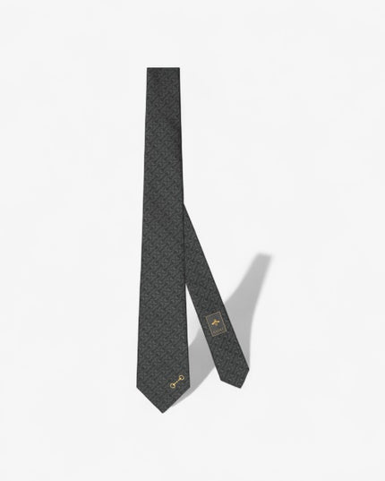 Gucci Horsebit Silk Jacquard Tie – Black