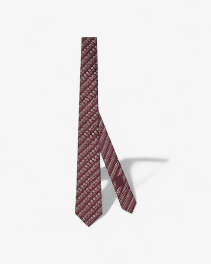 Gucci Horsebit Silk Jacquard Tie – Bordeaux Diagonal Pattern