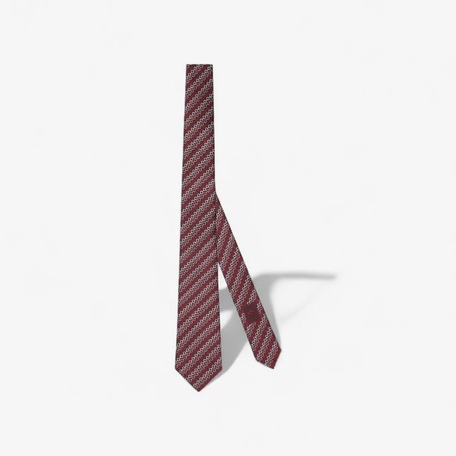 Gucci Horsebit Silk Jacquard Tie – Bordeaux Diagonal Pattern