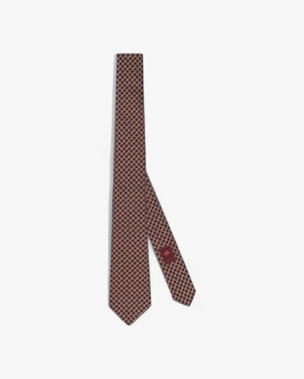 Gucci Horsebit Silk Jacquard Tie – Dark Red