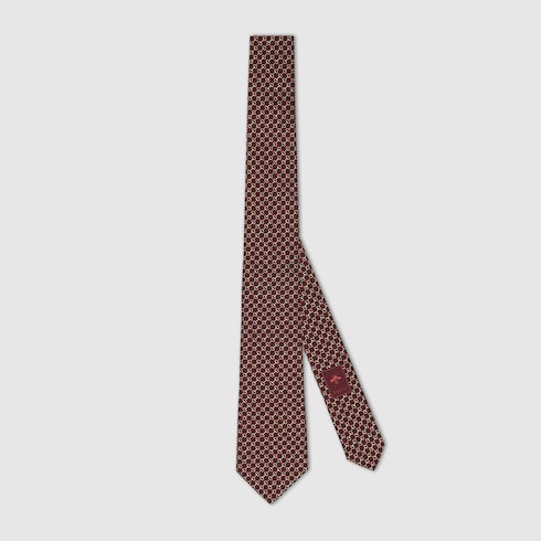 Gucci Horsebit Silk Jacquard Tie – Dark Red