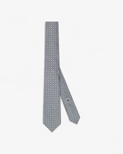 Gucci Horsebit Silk Jacquard Tie – Grey & Dark Grey