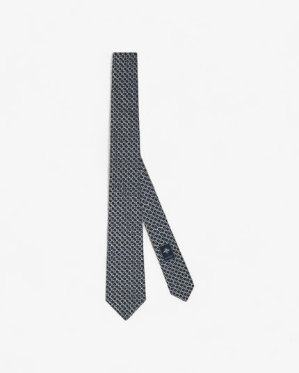 Gucci Horsebit Silk Jacquard Tie – Navy