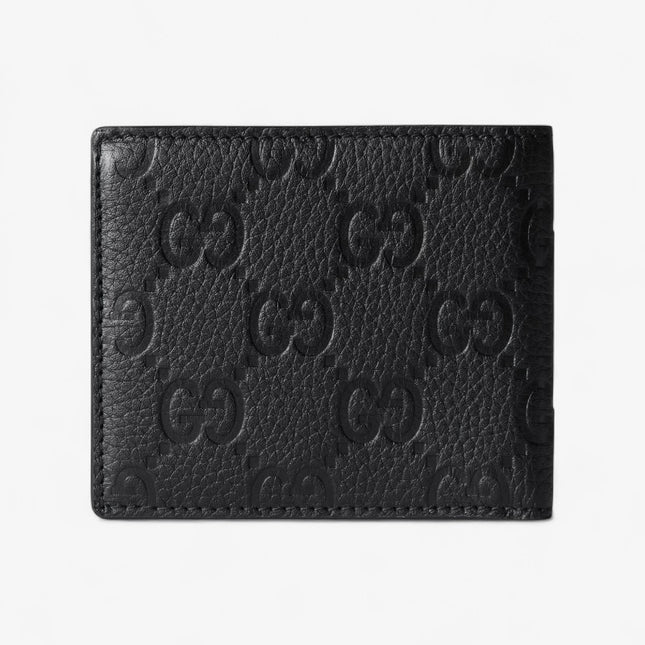 Gucci Imprint Black Embossed Leather Bi-Fold Wallet