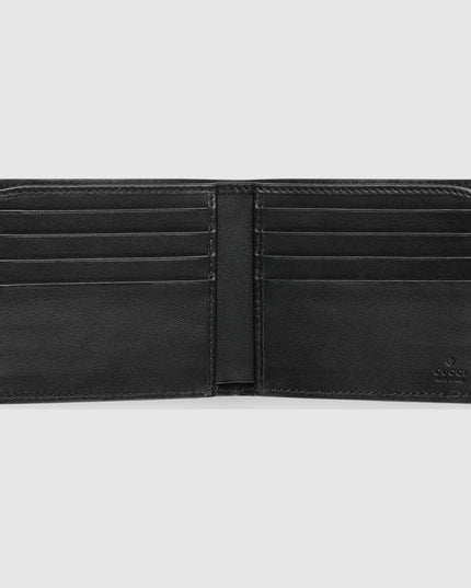Gucci Imprint Black Embossed Leather Bi-Fold Wallet