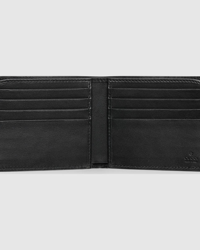 Gucci Imprint Black Embossed Leather Bi-Fold Wallet