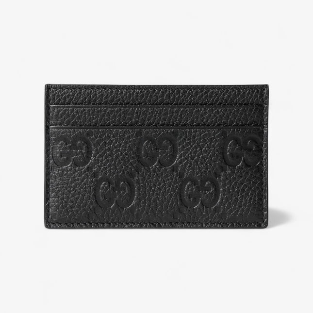 Gucci Imprint Black Embossed Leather Card Case