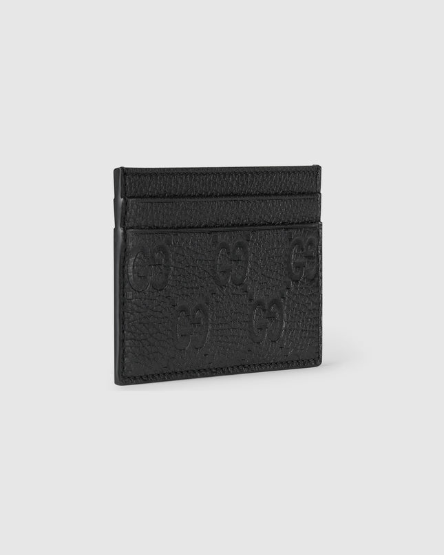 Gucci Imprint Black Embossed Leather Card Case