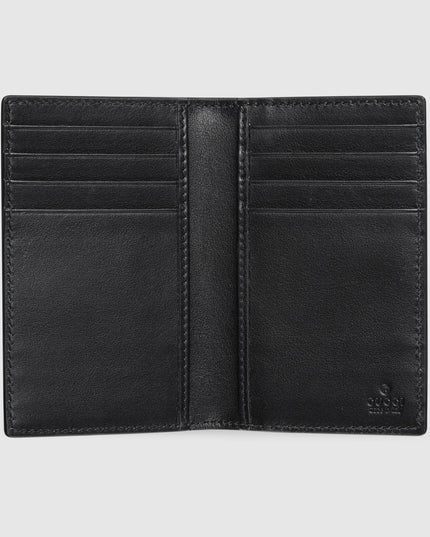 Gucci Imprint Black Embossed Leather Long Card Case