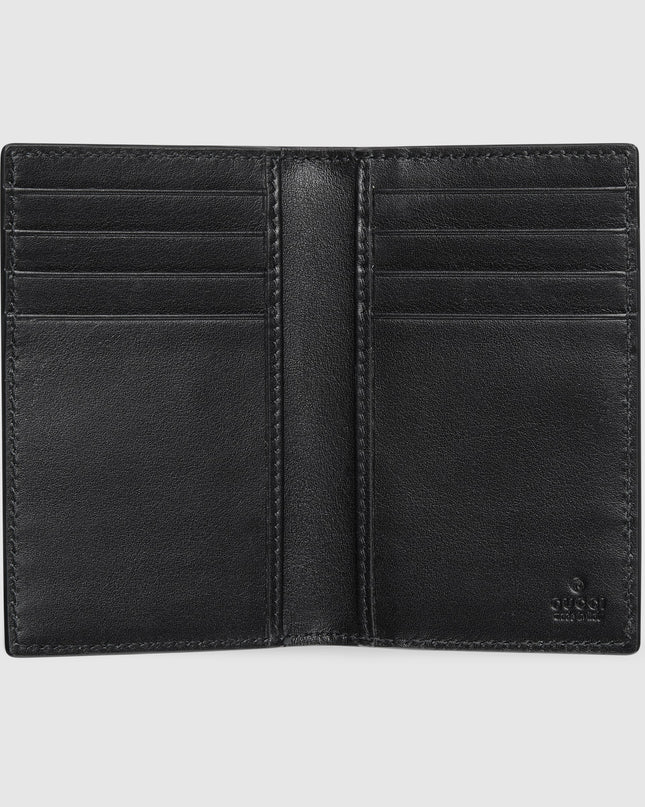 Gucci Imprint Black Embossed Leather Long Card Case