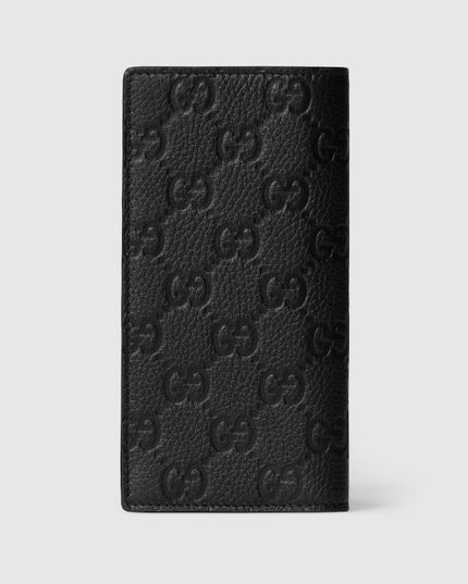 Gucci Imprint Black Embossed Leather Long Wallet