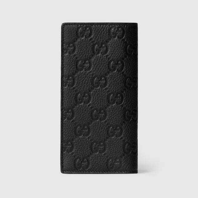 Gucci Imprint Black Embossed Leather Long Wallet
