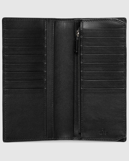 Gucci Imprint Black Embossed Leather Long Wallet
