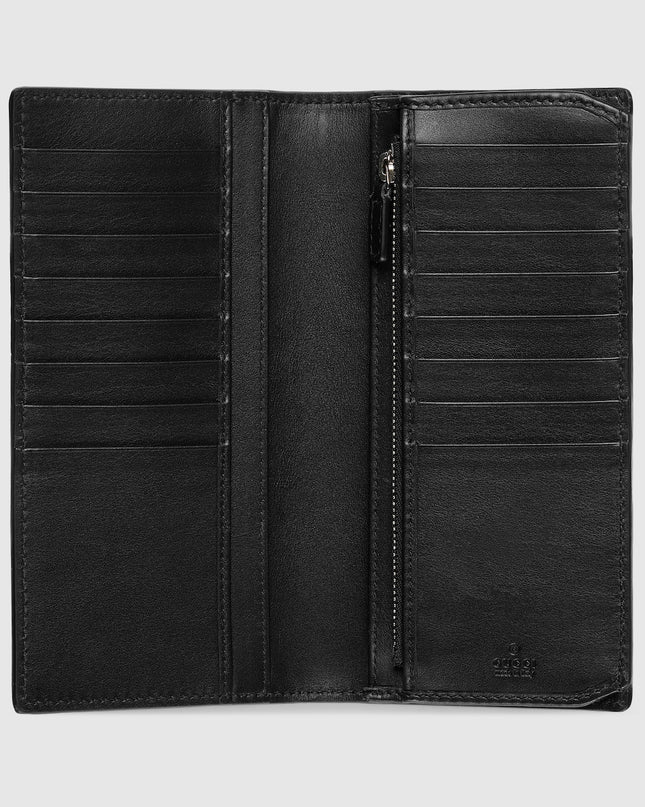 Gucci Imprint Black Embossed Leather Long Wallet