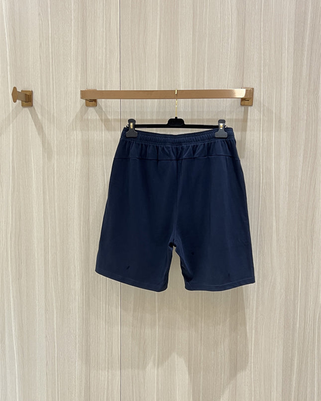 Gucci Interlocking GG Embroidered Cotton‑Blend Sweat Shorts in Navy