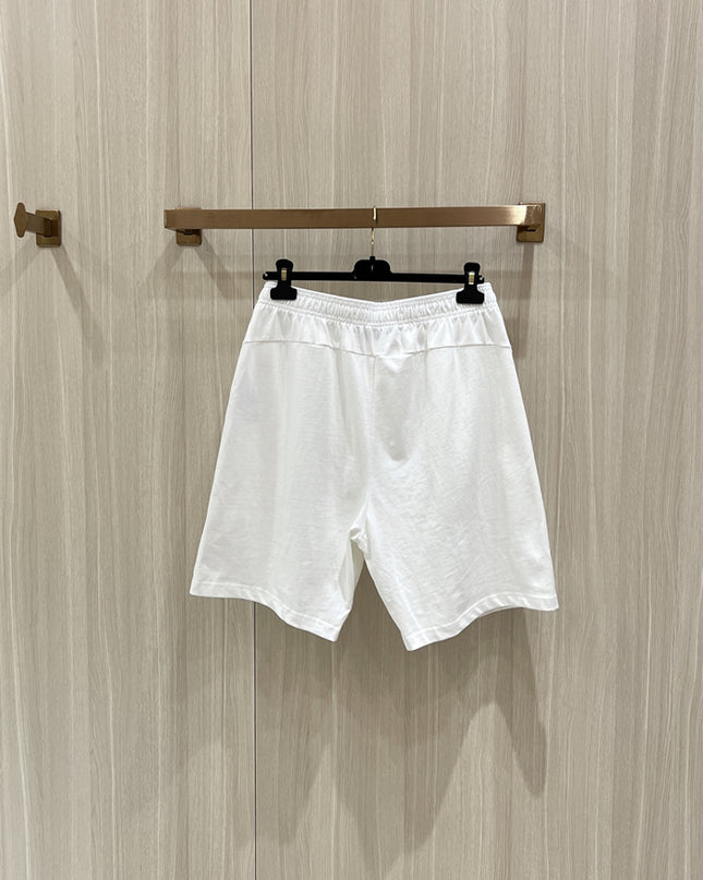 Gucci Interlocking GG Embroidered Cotton‑Blend Sweat Shorts in White