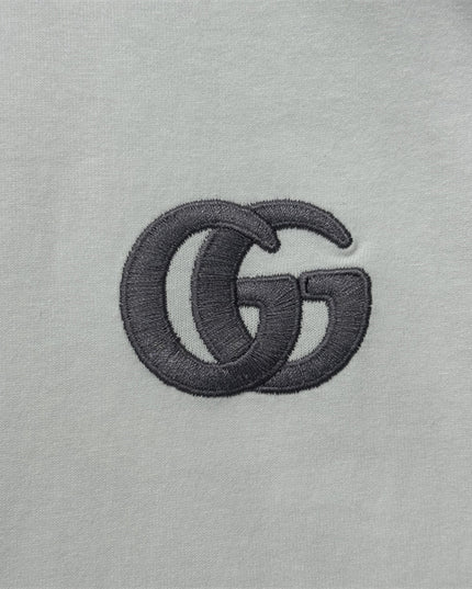 Gucci Interlocking GG Embroidered Cotton‑Jersey T‑Shirt in White