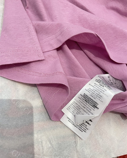 Gucci Interlocking GG Ringer T‑Shirt in Pink and Burgundy