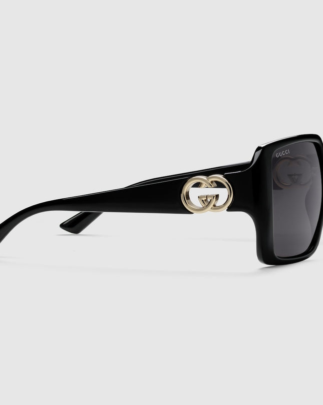 Gucci Interlocking G Oversized Sunglasses – Shiny Black