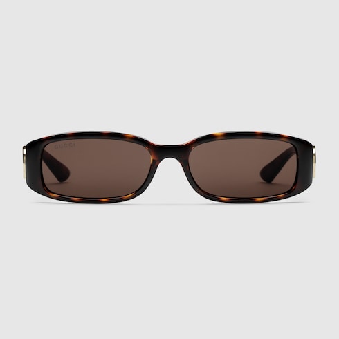 Gucci Interlocking G Rectangular Sunglasses – Dark Tortoiseshell