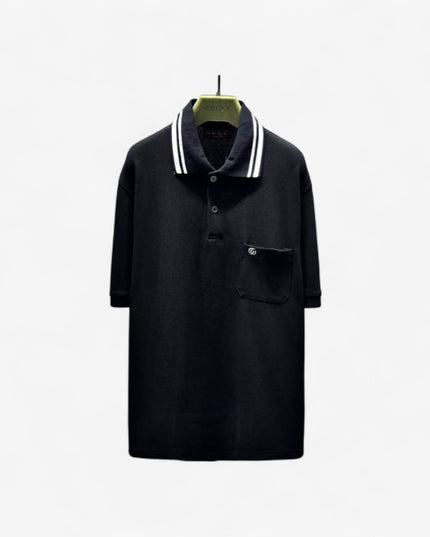  Gucci Interlocking Pocket Polo Shirt Top Version