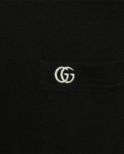  Gucci Interlocking Pocket Polo Shirt Top Version