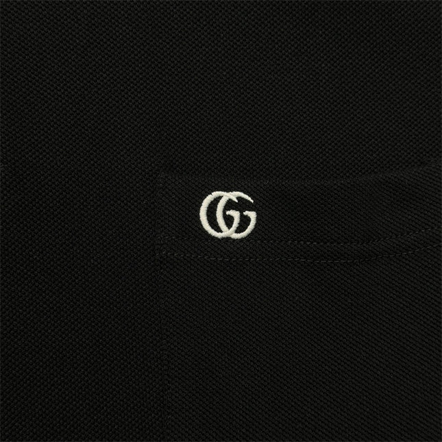  Gucci Interlocking Pocket Polo Shirt Top Version