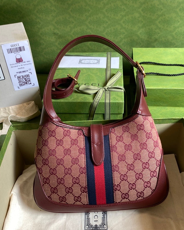 Gucci Jackie 1961 Small Burgundy Shoulder Bag 636706