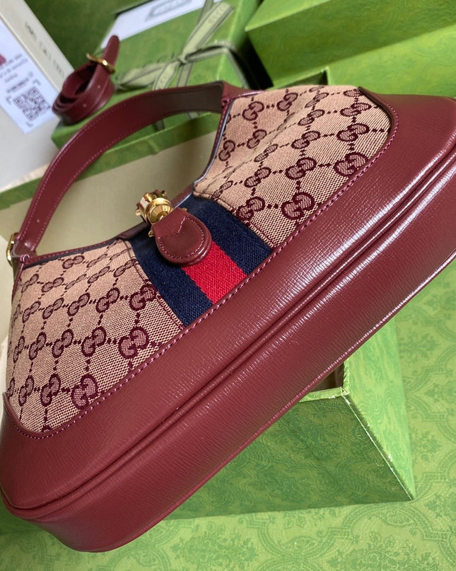 Gucci Jackie 1961 Small Burgundy Shoulder Bag 636706
